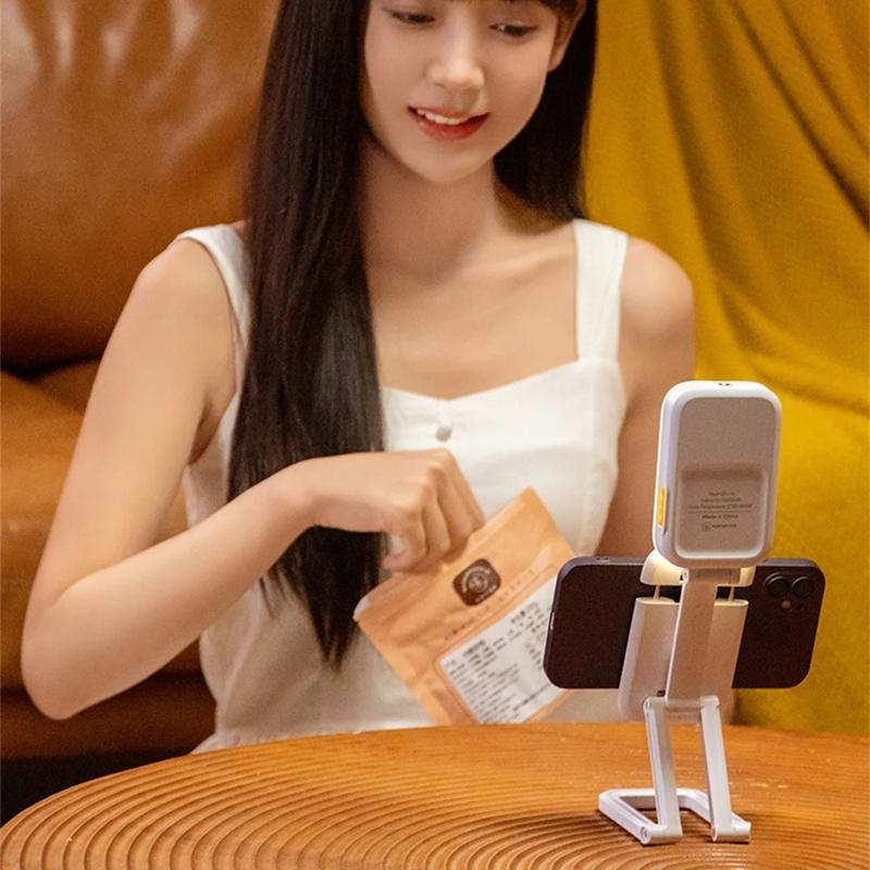 Mini Rgb Fill Light with Phone Holder - White