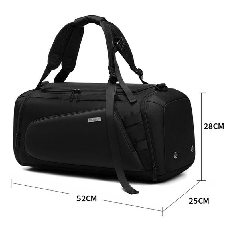 Gym Bag Separate Wet Dry-Large Black