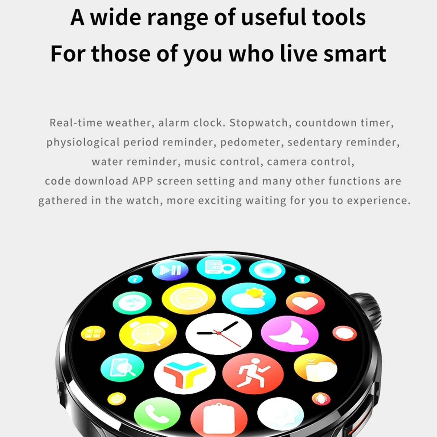 1.43 Inch Bt5.1 Smart Sport Watch With Health Monitoring - Black