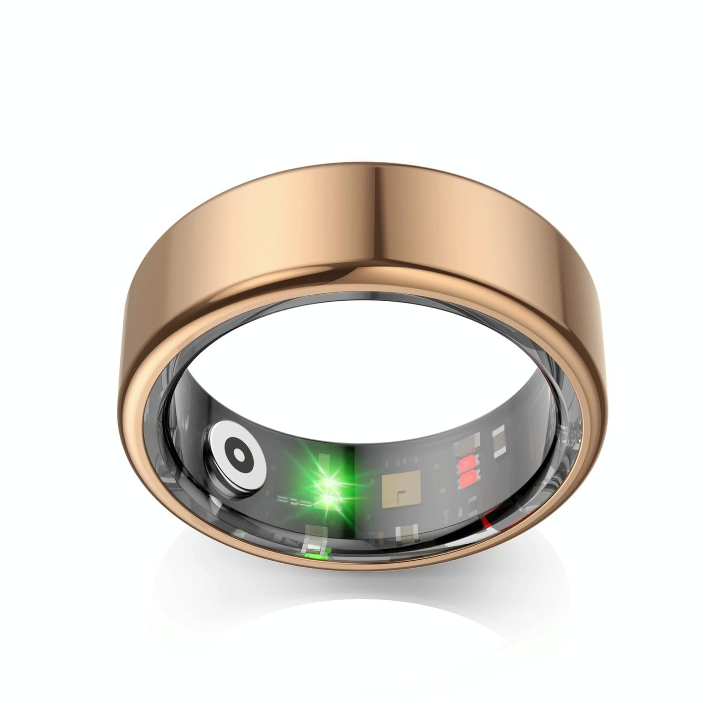 Smart Ring With Heart Rate Blood Oxygen Sleep Monitoring & Sports Modes - Size 11 - Gold