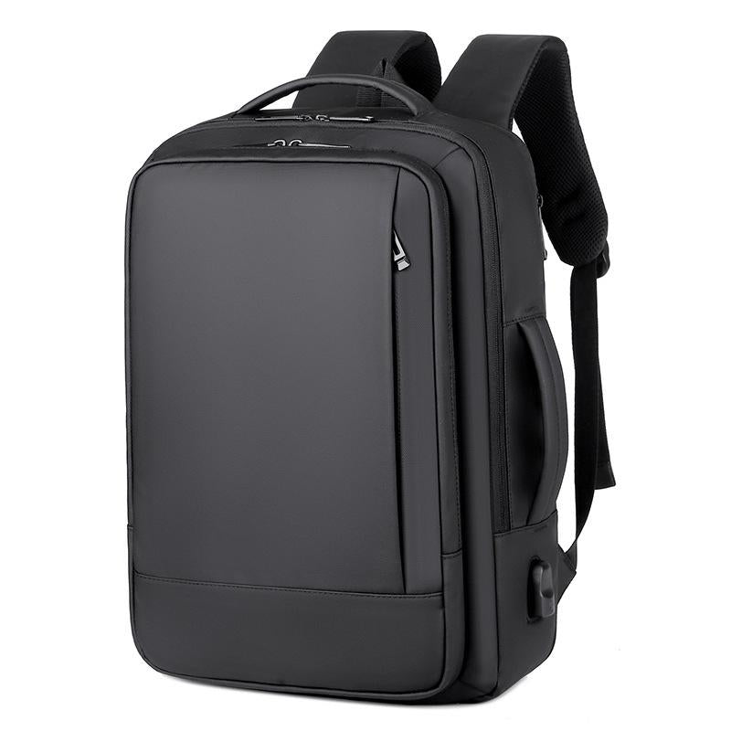 Waterproof Expandable Laptop Backpack with Usb Port - Grey