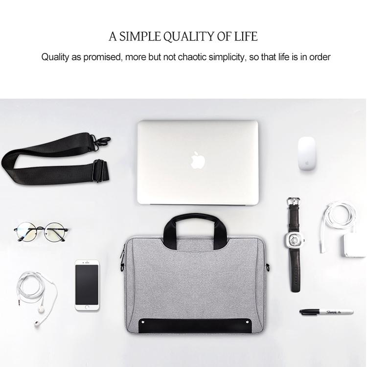 Waterproof Oxford Cloth Laptop Bag with Concealed Handle & Luggage Tie Rod - Black