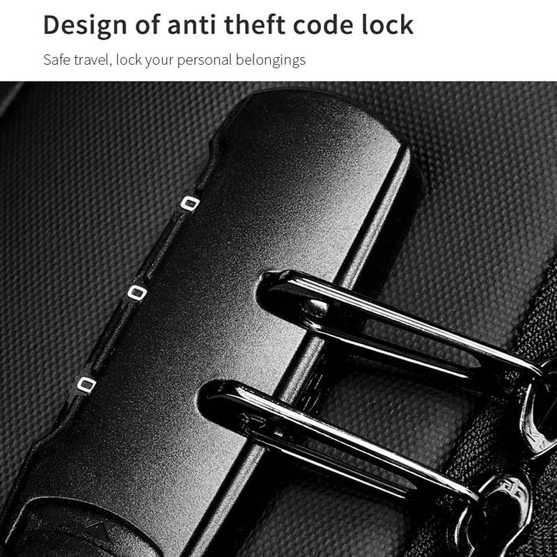 Large Capacity Waterproof Laptop Backpack with Usb Port for Business Travel - Black