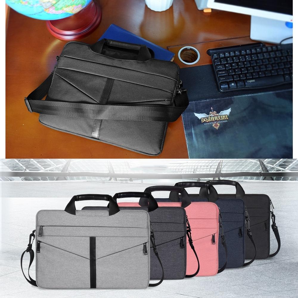 Stylish Zipper Laptop Bag with Shoulder Strap - Durable & Breathable - Light Grey