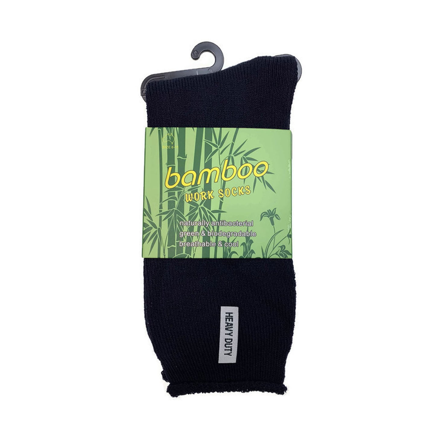 12 Pairs PREMIUM BAMBOO SOCKS Mens Heavy Duty Thick Work Socks Cushion BULK - Black - 6-11