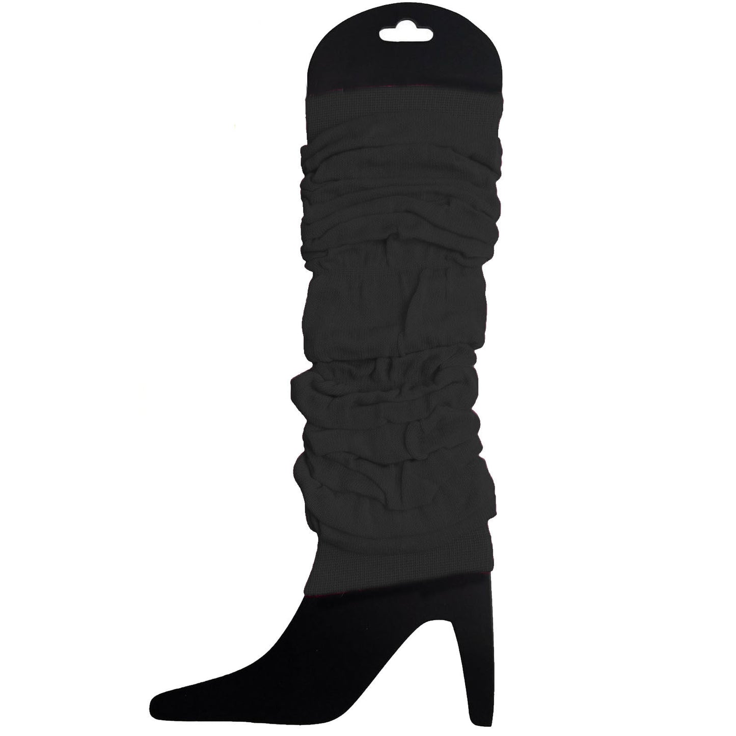 12 LEG WARMERS Knitted Womens Neon Party Knit Ankle Fluro Dance Costume 80s BULK - Black