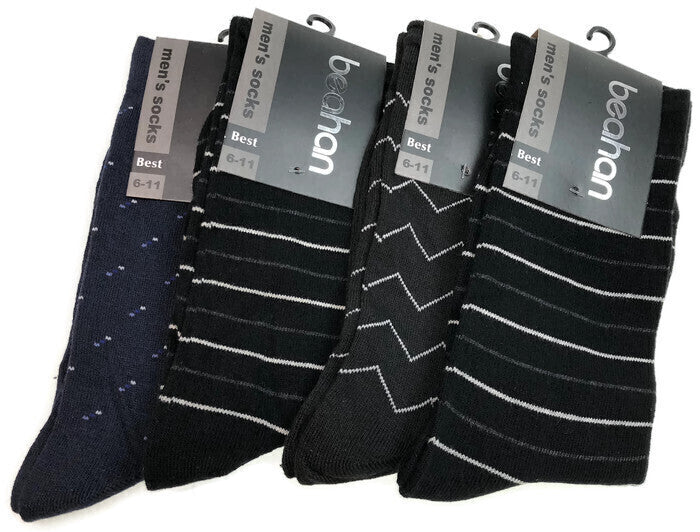 18 Pairs COTTON BUSINESS SOCKS Mens Dress Crew Plain Work Casual BULK - Black - 6-11