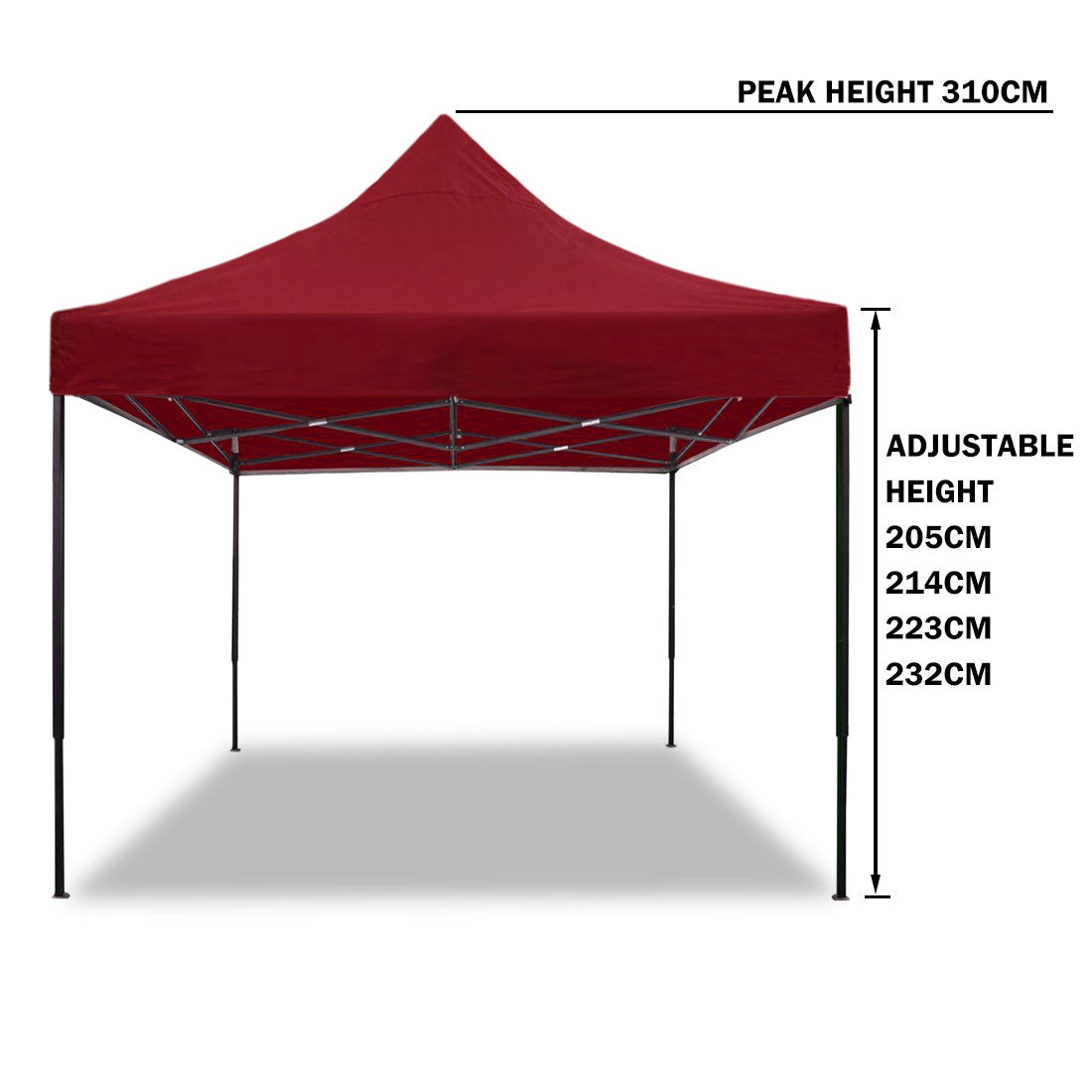 3x3m Pop Up Gazebo Outdoor w/ Side Wall-red