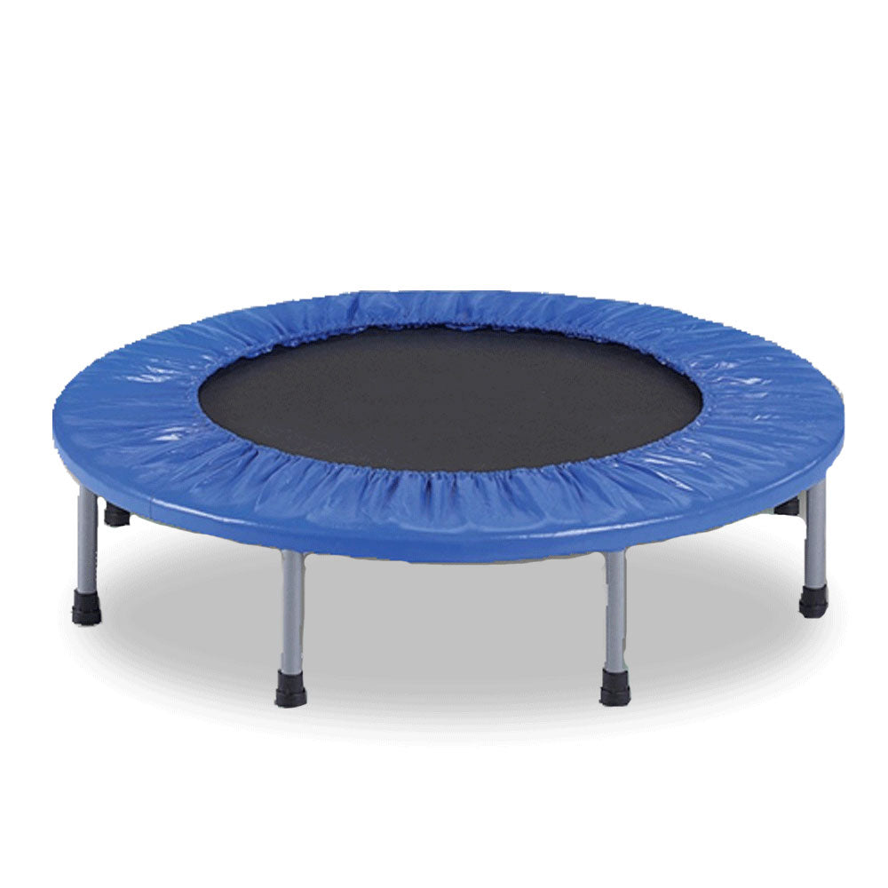 Blue rebounder trampoline on a white background