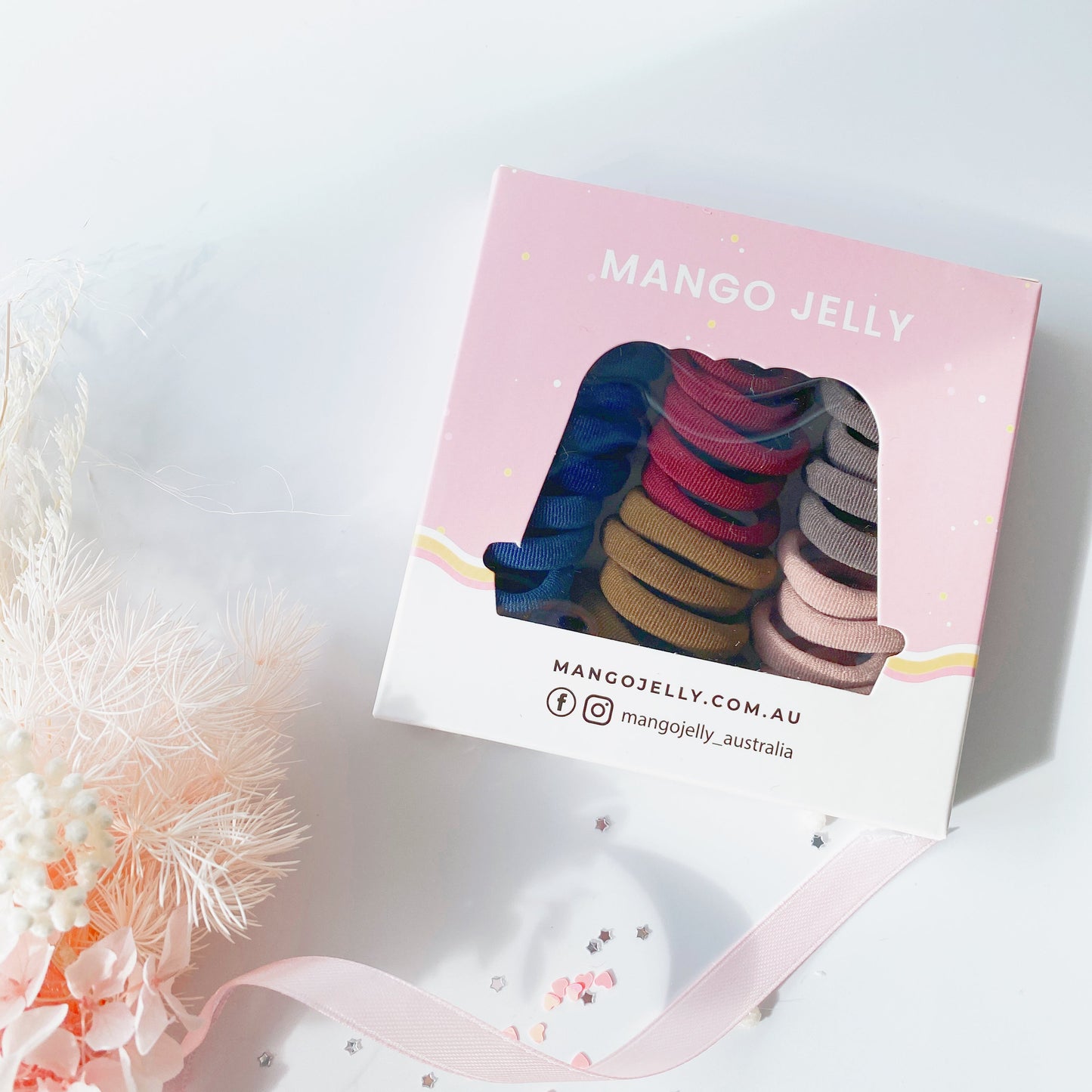 MANGO JELLY Metal Free Hair Ties (3cm) - Earth Tone 36P -Twin Pack