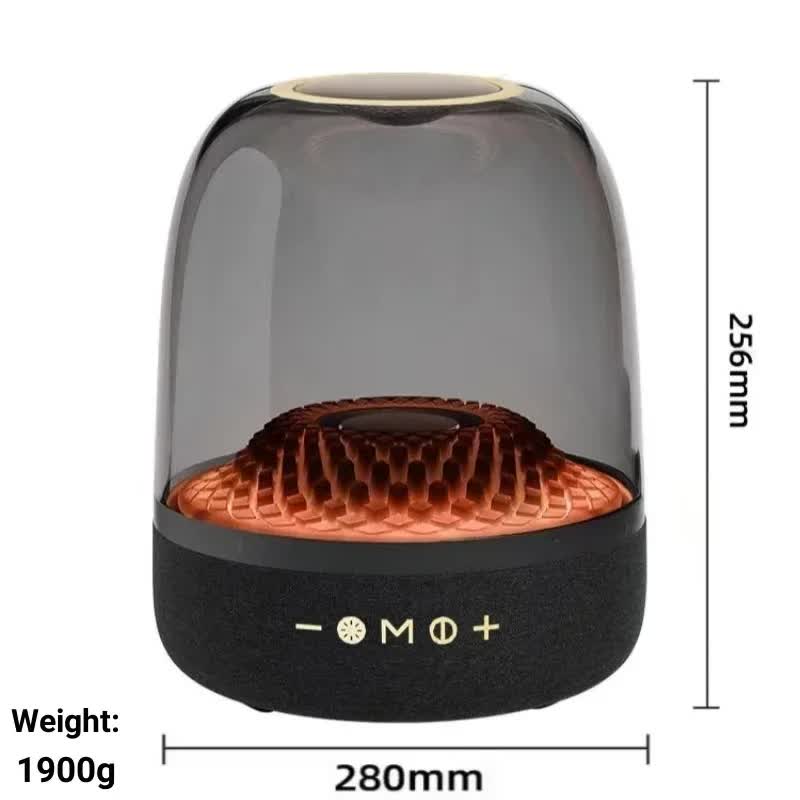 LP90 Black 360° Bluetooth Home Theater Speaker w/ 1 Mic, LED Lights, 120W Surround Sound