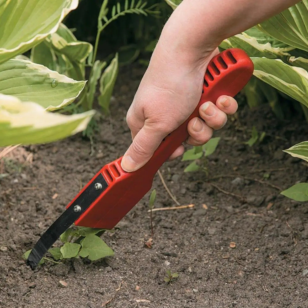 Red Garden Hand Weeder Tool Set - 2-Piece Set, Fork Tips for Efficient Weeding, Ergonomic Design