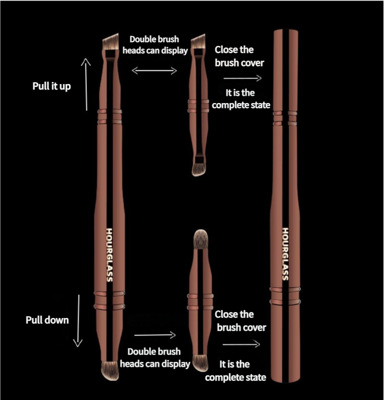 Versatile 4-in-1 Portable Makeup Brush - Eyeshadow & Eyebrow Brushes for Flawless Looks