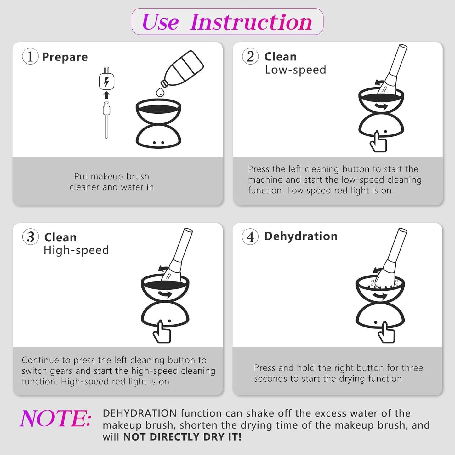 Black Electric Makeup Brush Cleaner - Fast & Deep Cleaning, USB Powered