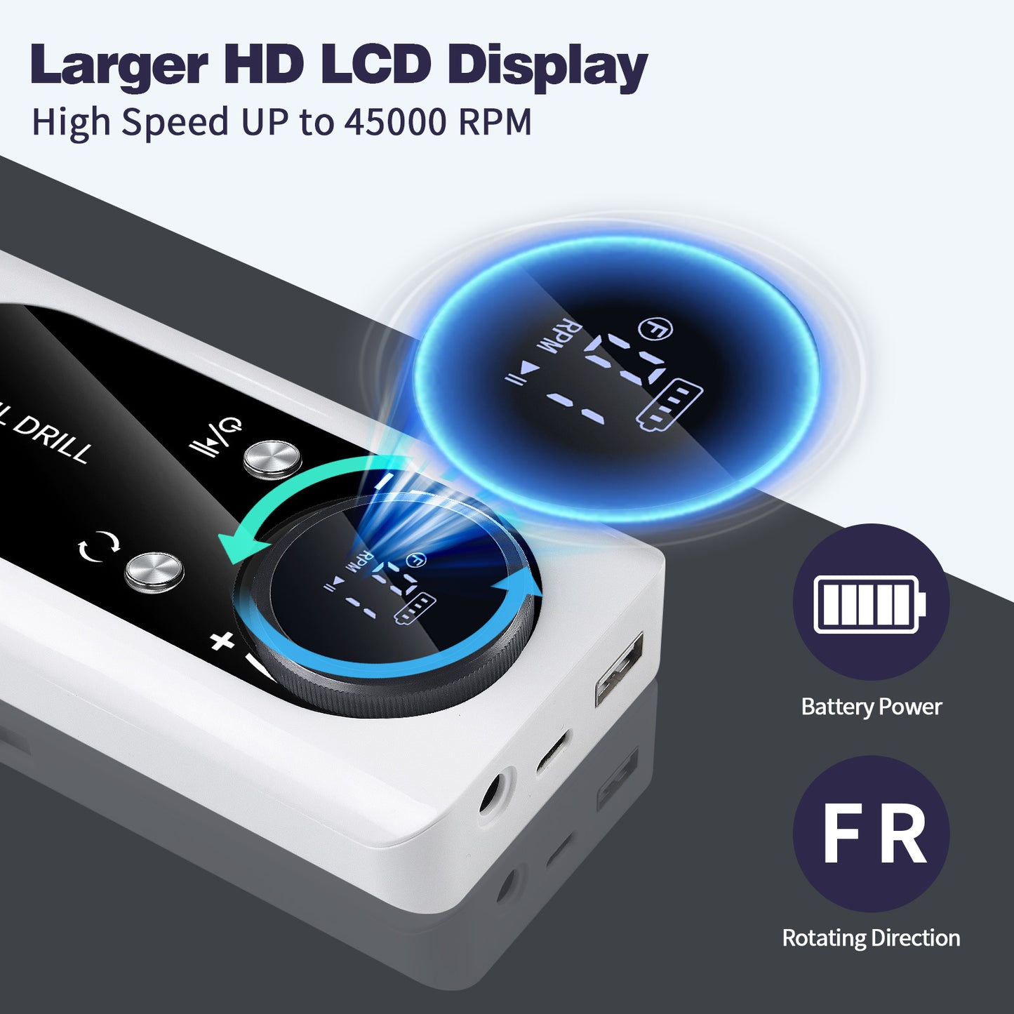 Pink Professional 45000RPM Rechargeable Nail Drill - Portable Electric Nail File for Manicure & Pedicure