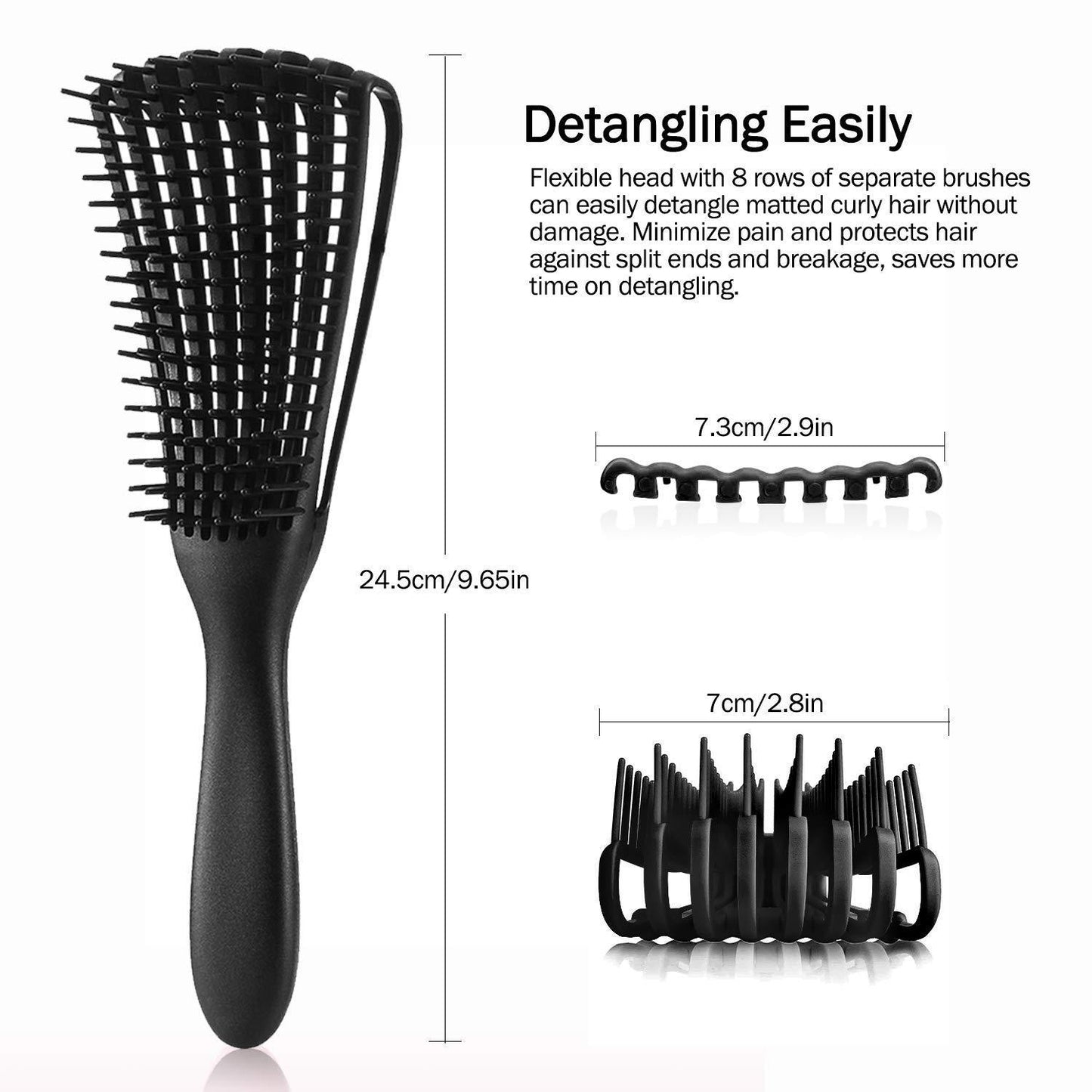 3 - pcs Blue Detangling Brush - Octopus Design for Effortless Hair Care