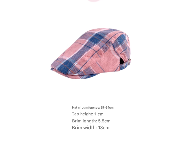 2-PCS Green Lightweight Checkered Flat Cap - Adjustable Retro Driver Hat for Men & Women