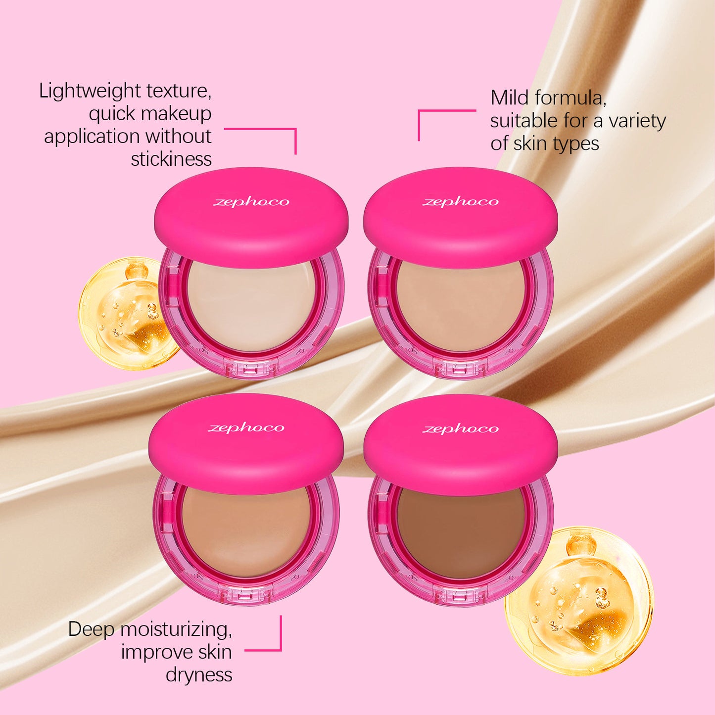 Moisturizing Balm Foundation - Lightweight Texture, Long-Lasting Natural Coverage(Dark skin tone)