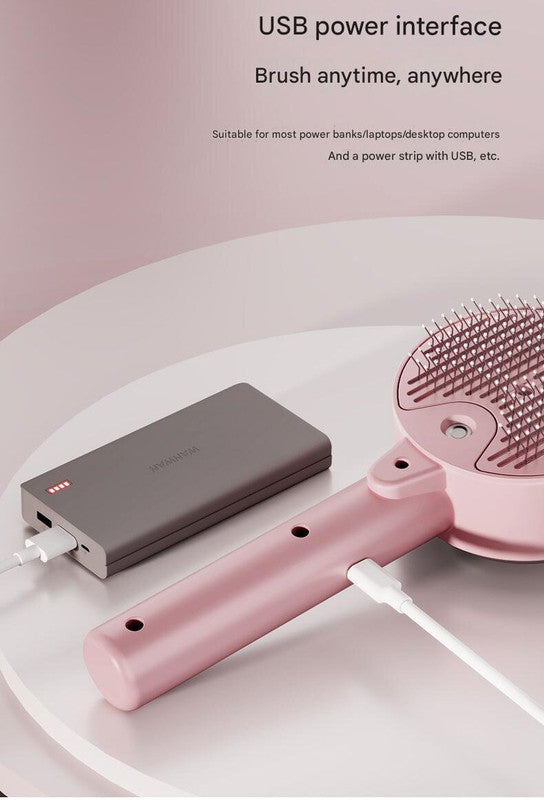 Pink Rechargeable Pet Grooming Brush with UVC Sterilizer & Mist Spray - Factory Direct Shop
