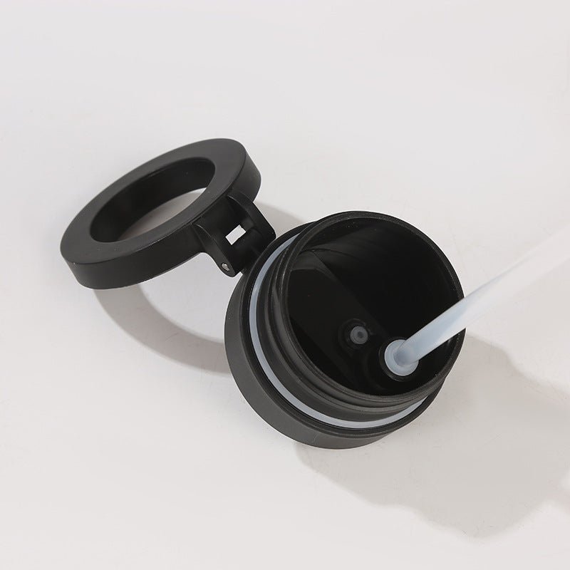 Stainless Steel Sports Water Bottle Insulated with Magnetic Phone Stand - Black 710ml - Factory Direct Shop