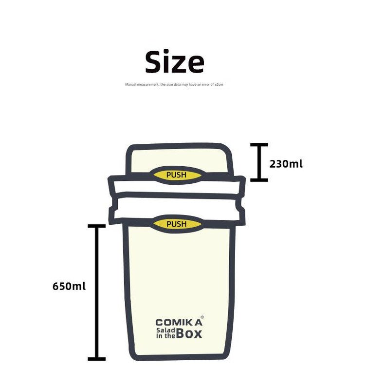 White Portable salad cup with ingredient compartment and fork and spoon - enjoy breakfast on the go - Factory Direct Shop