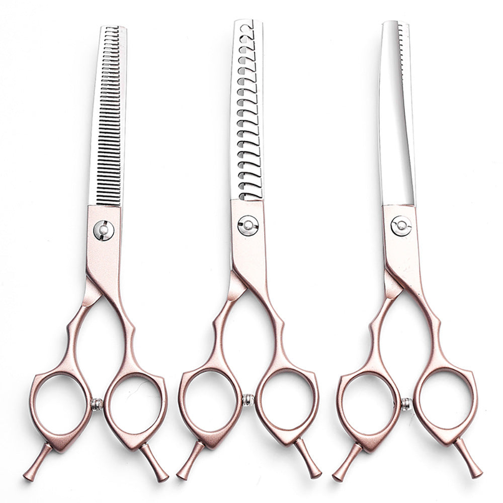 Rose Gold and Silver Professional 6.5 Inch Pet Grooming Thinning Shears - 45 - Tooth Stainless Steel Texturizing Scissors for Dogs & Cats - Factory Direct Shop