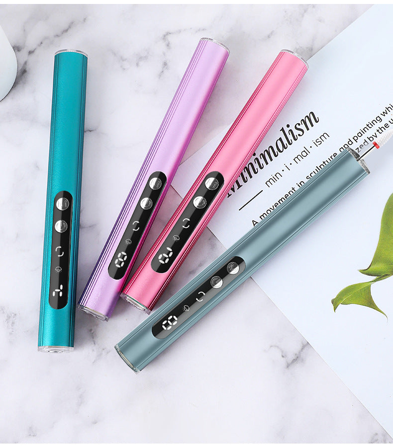 Blue Rechargeable Electric Nail Drill Pen with UV Curing Lamp - Professional All-in-One Manicure Pedicure Kit for Polishing & Gel Removal