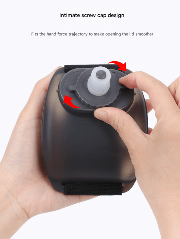 2 - Pices Black Ergonomic Wearable Hydration Flask - Hands - Free Wrist Water Bottle for Running & Sports - Factory Direct Shop