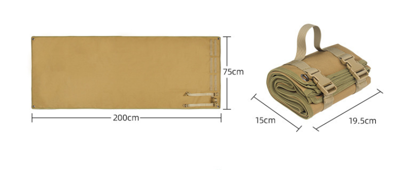 Khaki Tactical Roll-Up Shooting Mat - Lightweight Waterproof Ground Pad for Outdoor Camping & Hiking