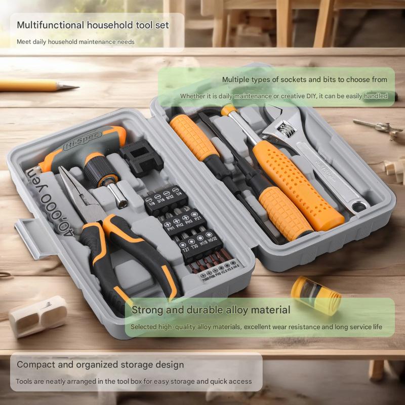 Comprehensive 30-Piece Household Tool Kit (Grey)