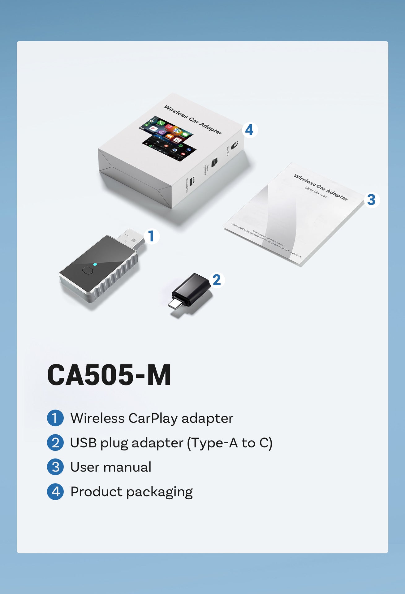 Mini 2-in-1 Wireless CarPlay & Android Auto Adapter - 5GHz WiFi 6, Bluetooth 5.4, Plug & Play Dongle(black)