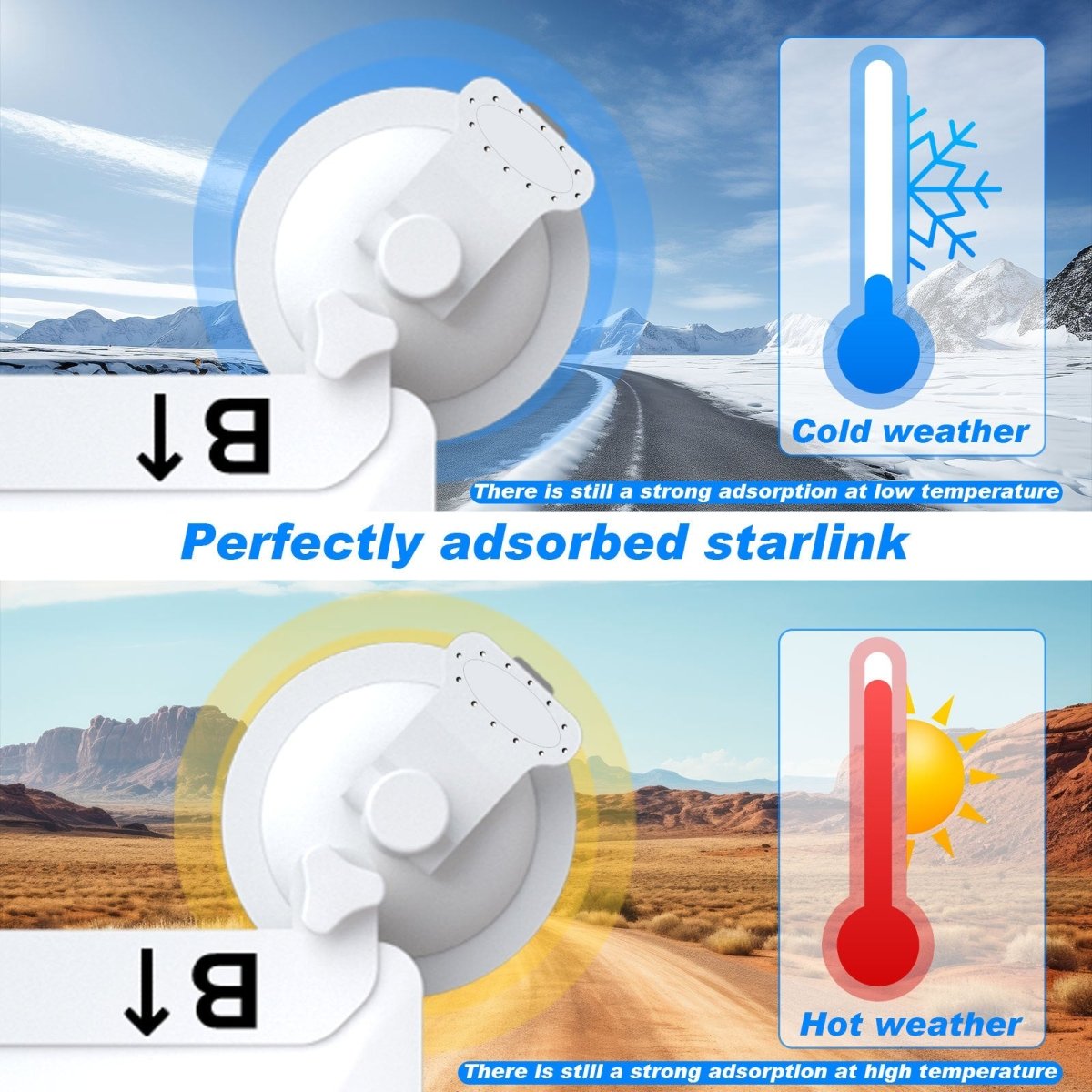 Starlink Mini Heavy - Duty Suction Cup Mount - White - Factory Direct Shop