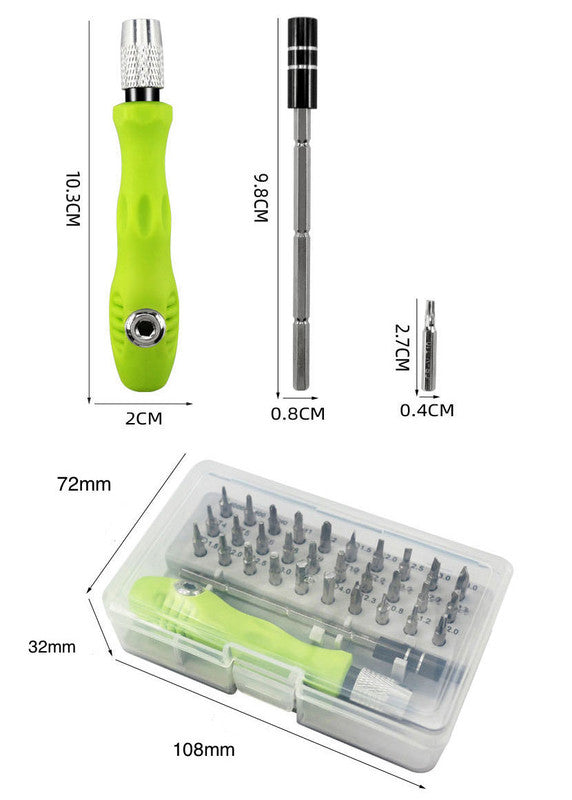 Green 32-in-1 Precision Screwdriver Set Magnetic Repair Tool Kit