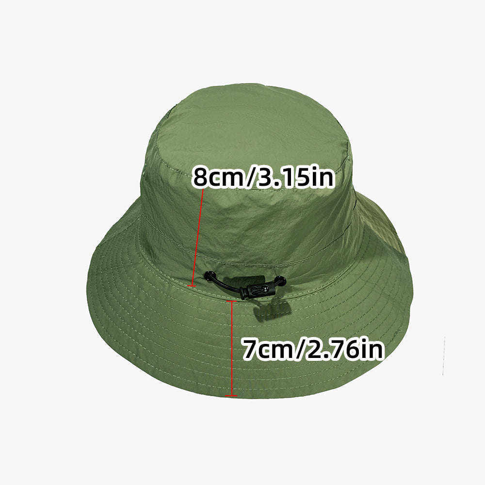 Green Foldable Waterproof Bucket Hat Packable Sun Cap Wide Brim with Adjustable Drawstring for Fishing Camping and Hiking - Factory Direct Shop