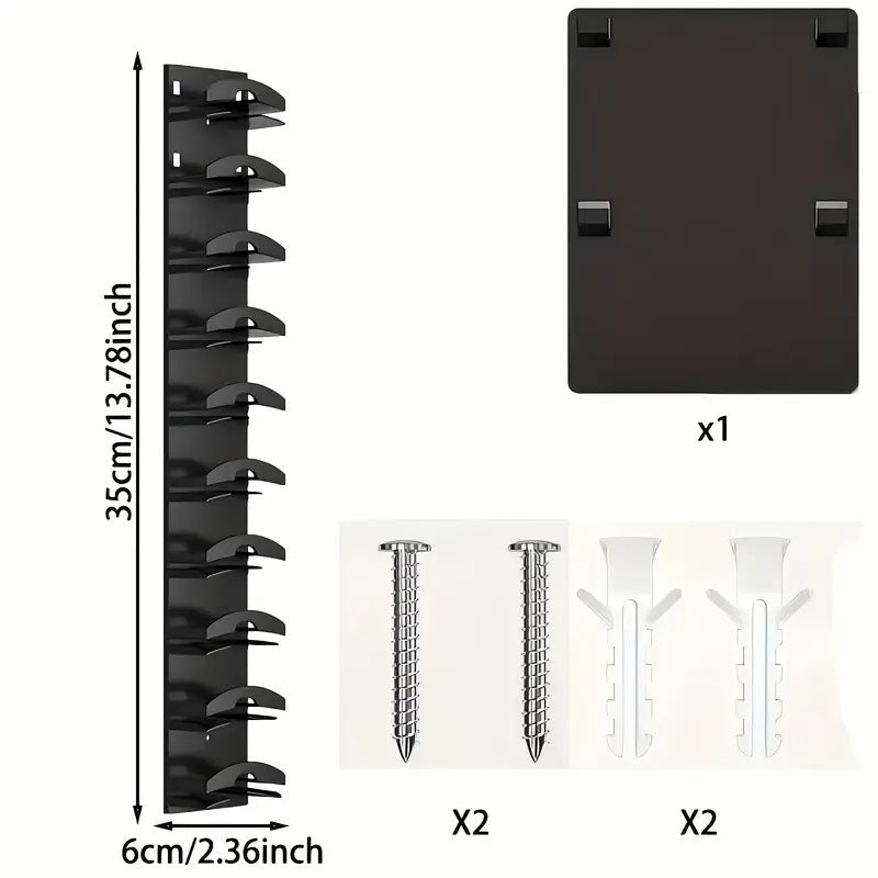 Black Hat Organizer for Baseball Caps - Multi-Layer Wall Mounted Cap Rack for Space-Saving Storage