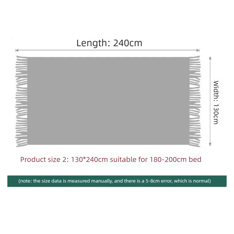 Beige Nordic Knitted Throw Blanket with Tassels 130x230cm Soft Acrylic Diamond Pattern Sofa Cover Bed Runner and Travel Blanket