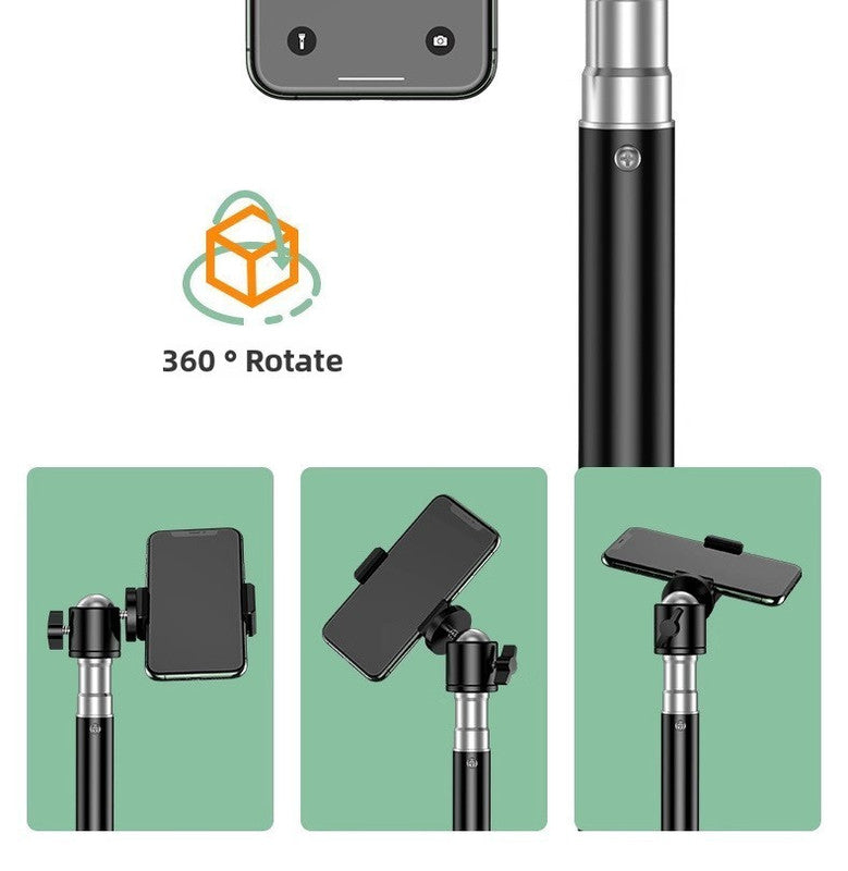 1.7m Black Tripod Stand with Phone Holder Adjustable Floor Stand for Live Streaming Vlogging Overhead Video Recording Makeup Kit with Carry Bag