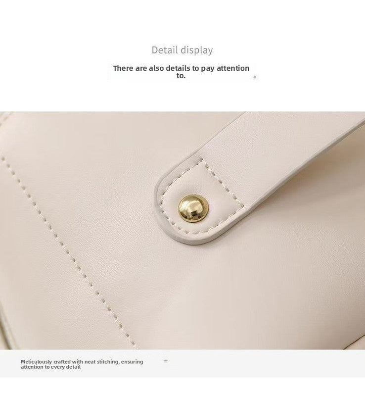 Large Capacity Travel Cosmetic Bag Portable PU Leather Pillow Pouch Waterproof Make Up Organiser Toiletry Case with Handle Apricot White - Factory Direct Shop