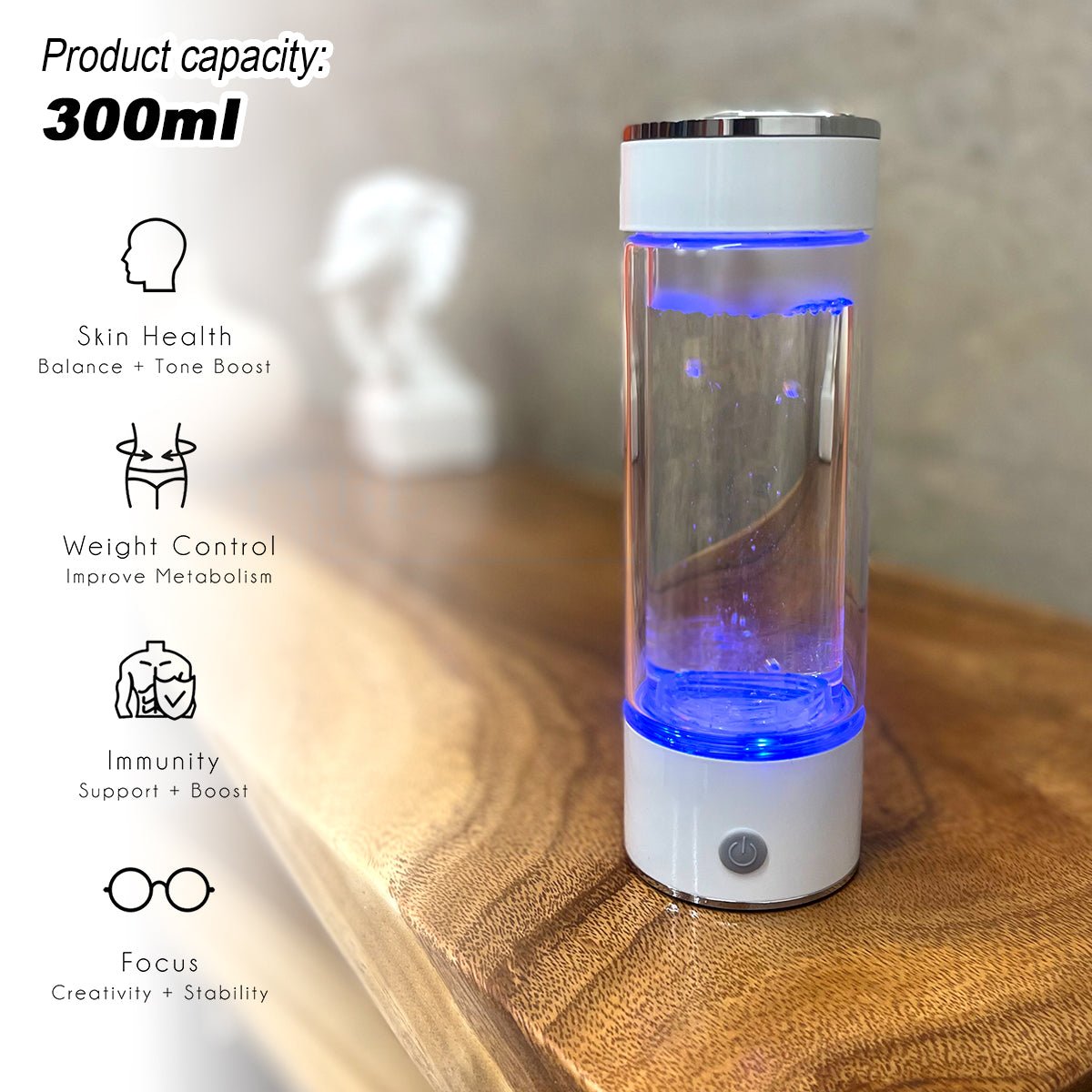 300ml H2 Hydrogen Water Bottle Alkaline Ionizer High compatibility AU - Factory Direct Shop