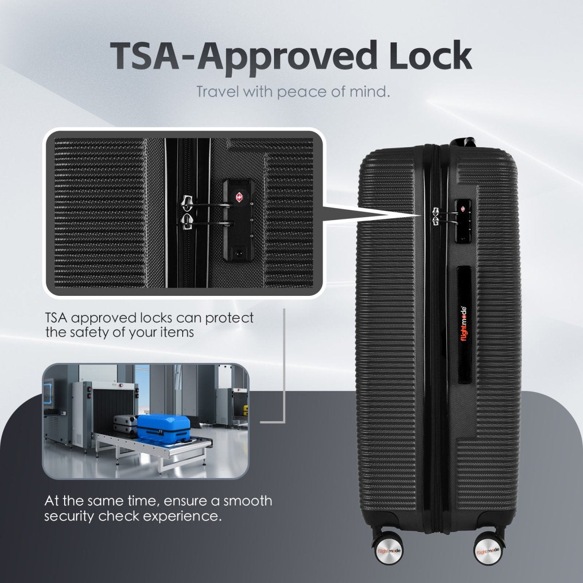 28" Digital Weighing Scale and USB Charging Port Lightweight Luggage Suitcase Black - Factory Direct Shop