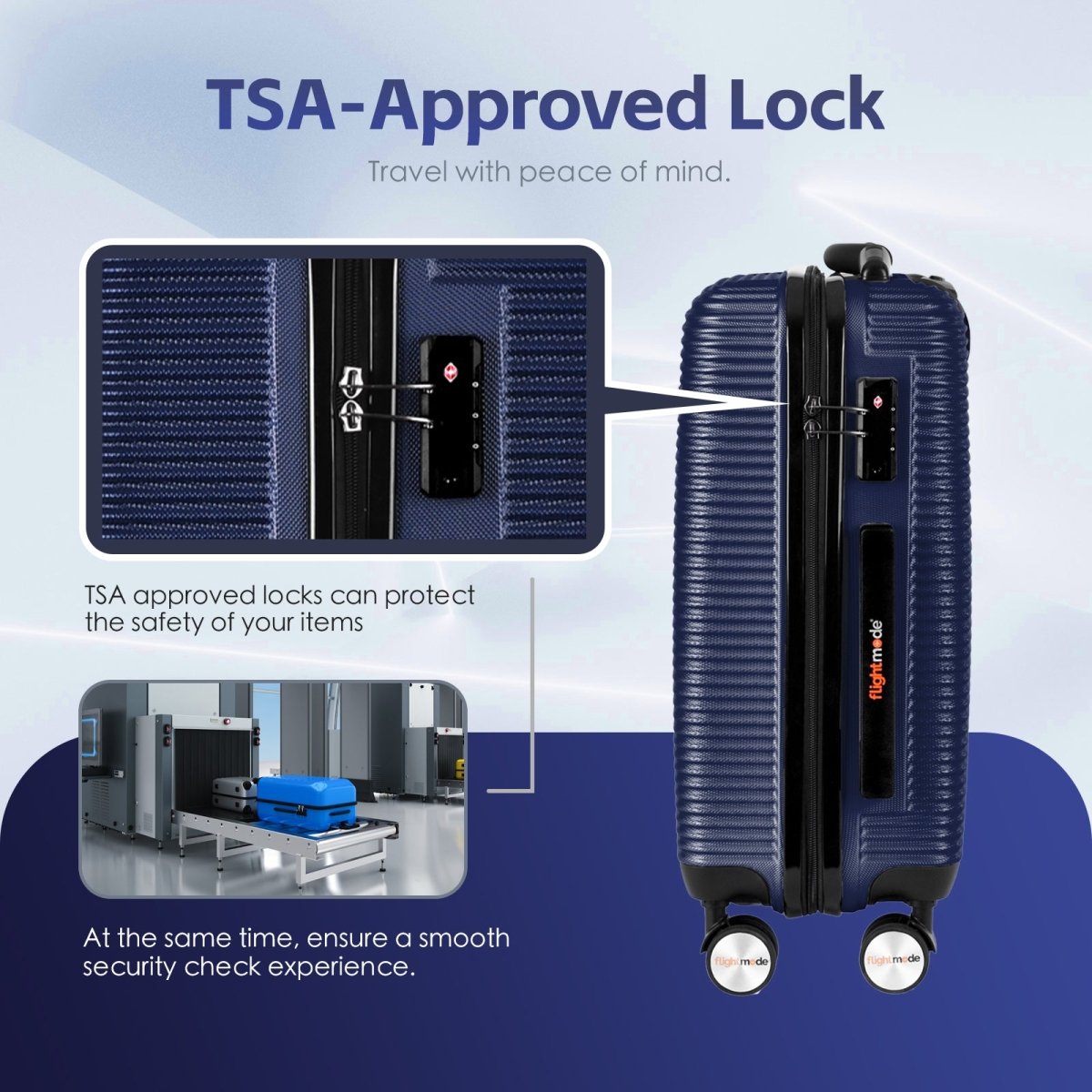 20" Digital Weighing Scale and USB Charging Port Lightweight Carry - on Luggage Suitcase Blue - Factory Direct Shop