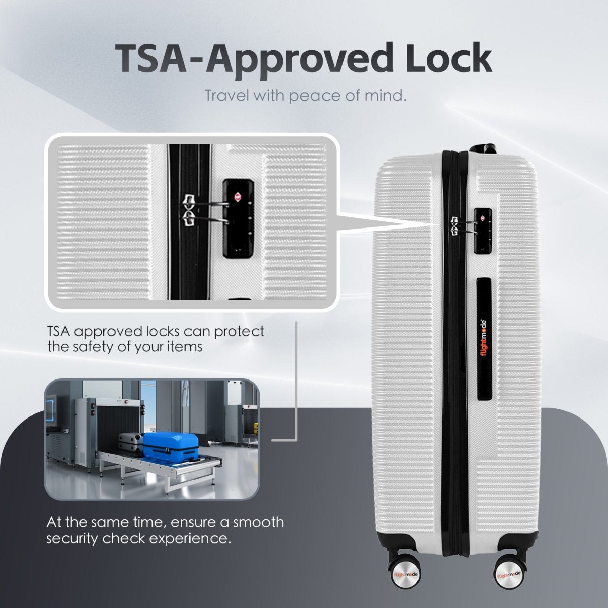 3 pcs 20"/24"/28" Digital Weighing Scale and USB Charging Port Lightweight Luggage Suitcase Silver - Factory Direct Shop