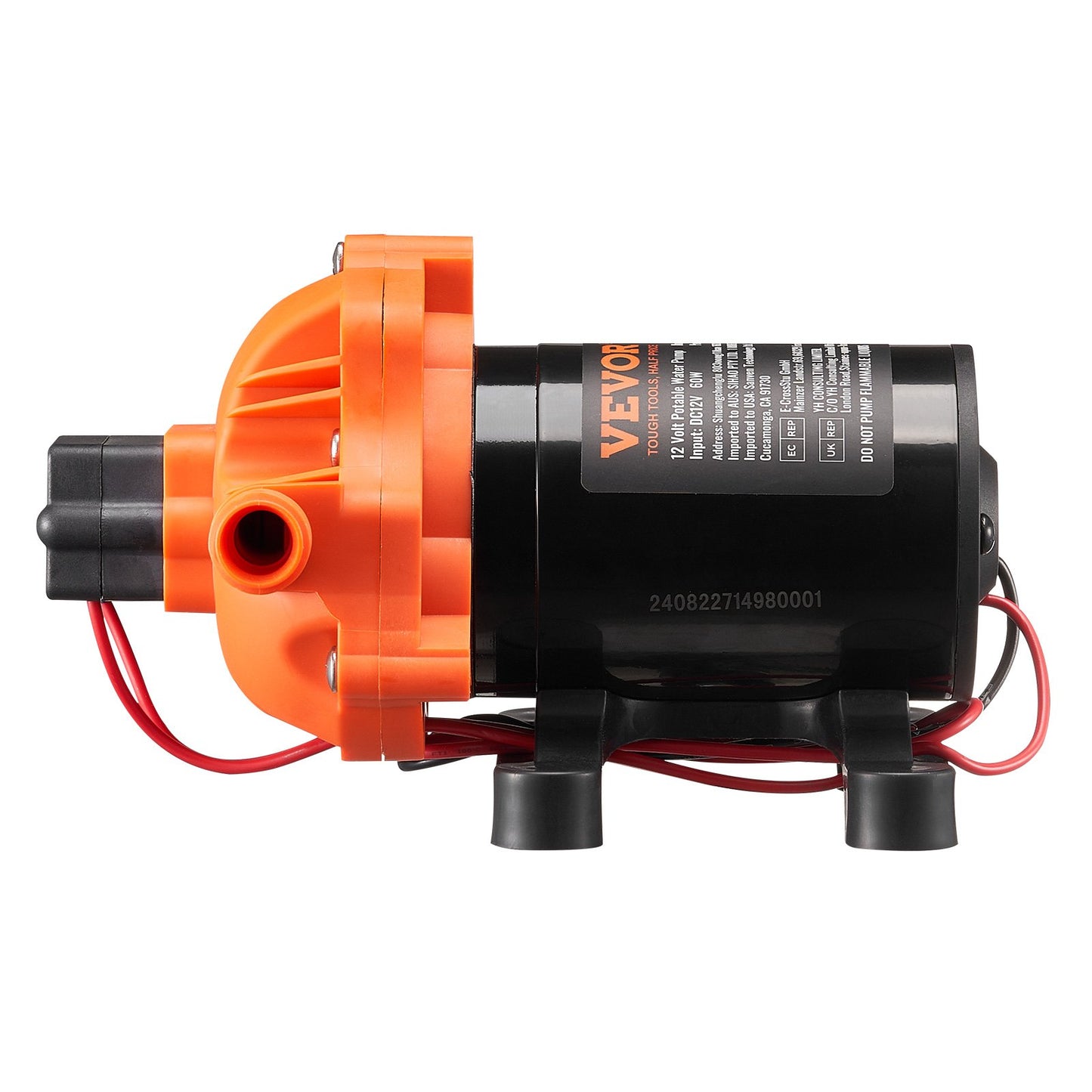 Diaphragm Pump 1.8GPM 6.81 L/min 3-Chamber Water Pump Pressure Switch