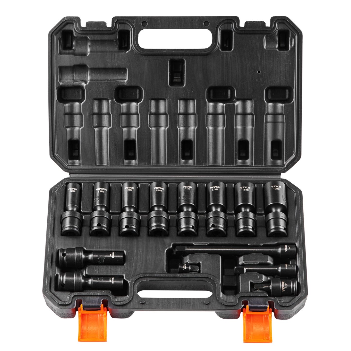 360 Degree Swivel Impact Sockets Set 14pcs 6-Point 3/8in Drive Socket Set