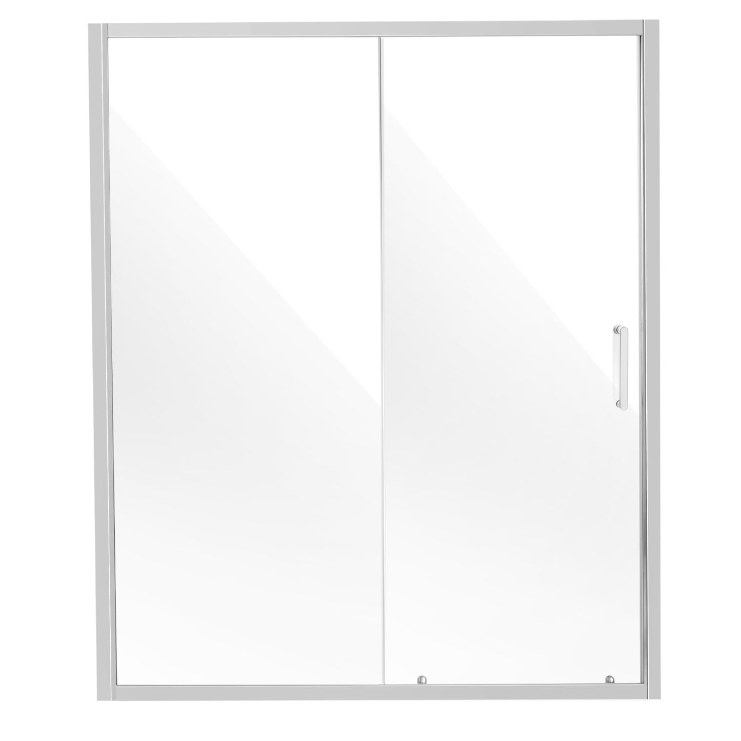 Semi-frameless Shower Door 57.7-59" x 70" SGCC Tempered Glass 1/4" Chrome