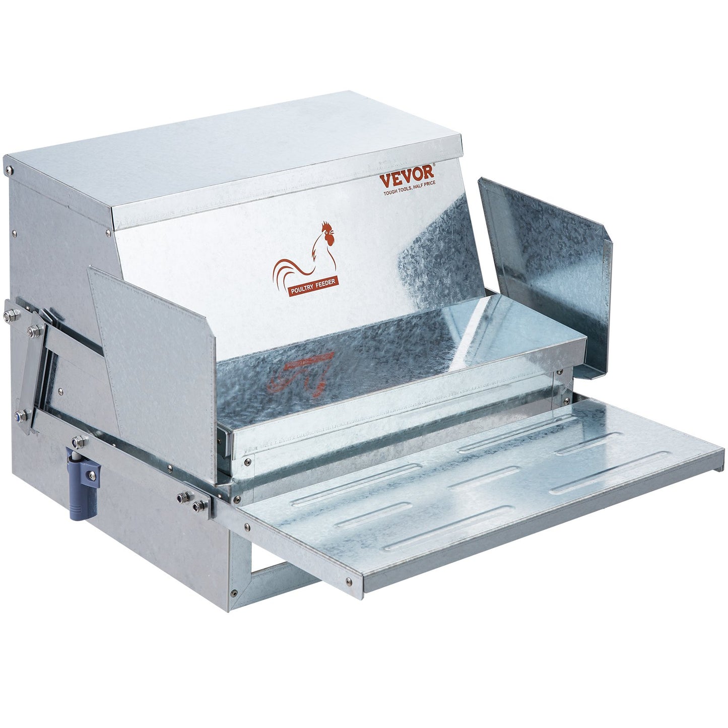 Automatic Chicken Feeder Galvanized Steel Poultry Feeder 25 lb 10 Chickens