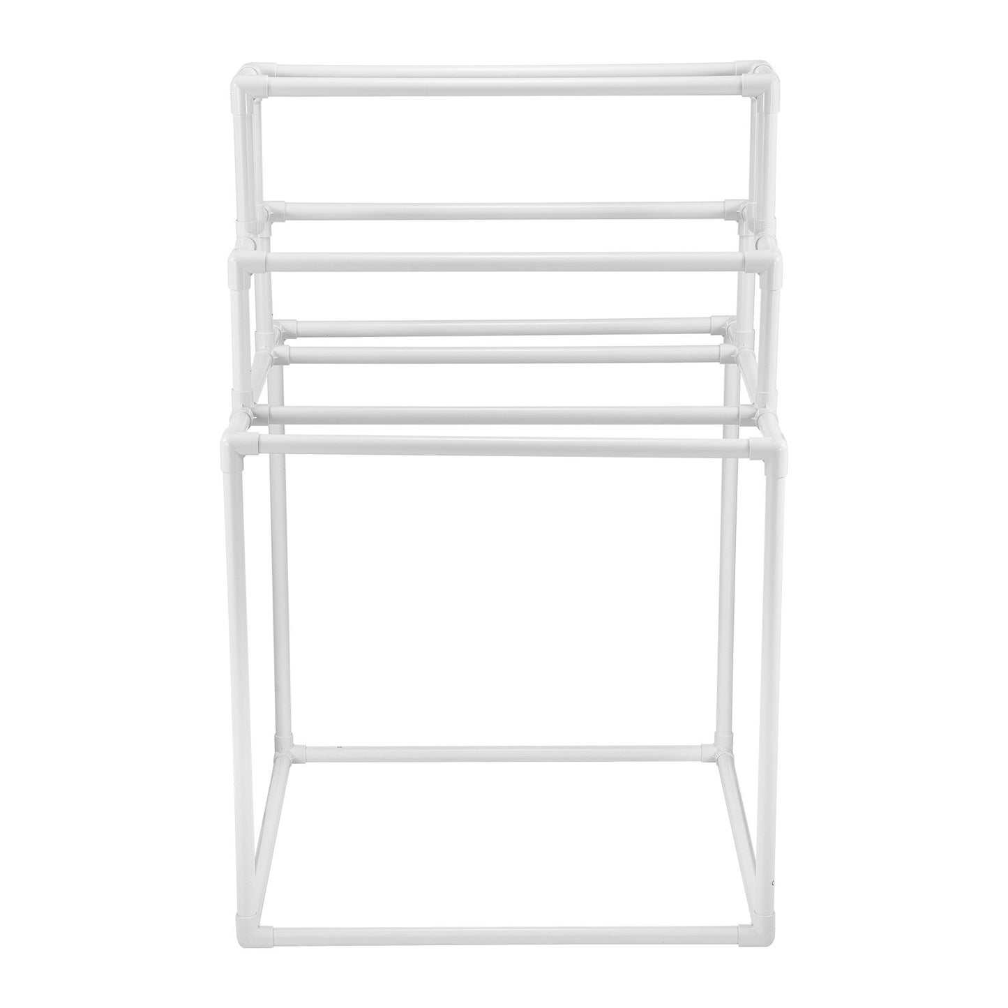 Towel Rack 8-Bar Outdoor PVC Towel Holder for Poolside Spa Bathroom White