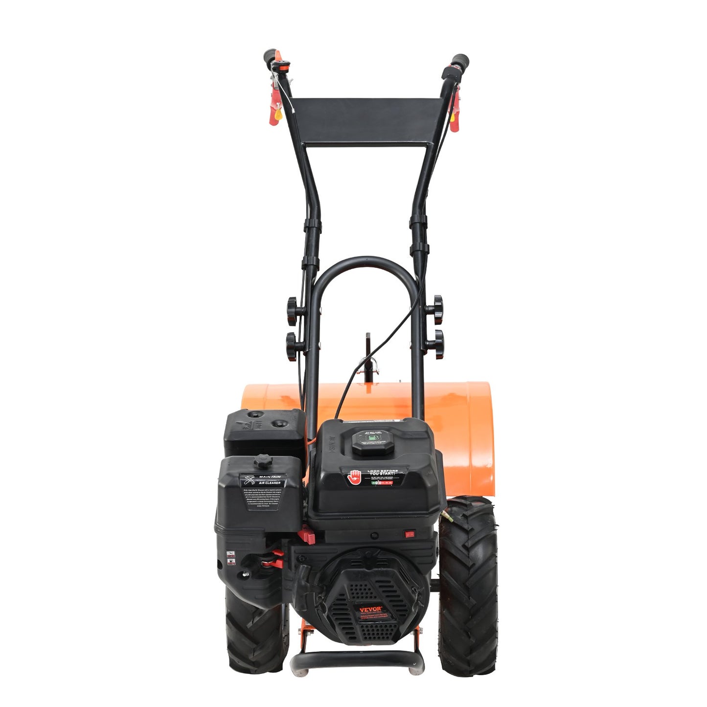 Tiller Cultivator Gas Powered, 212CC 4-Stroke Garden Cultivator, Tiller with 4 Steel Adjustable Rear Tines for Lawn, Garden and Field Soil Cultivation