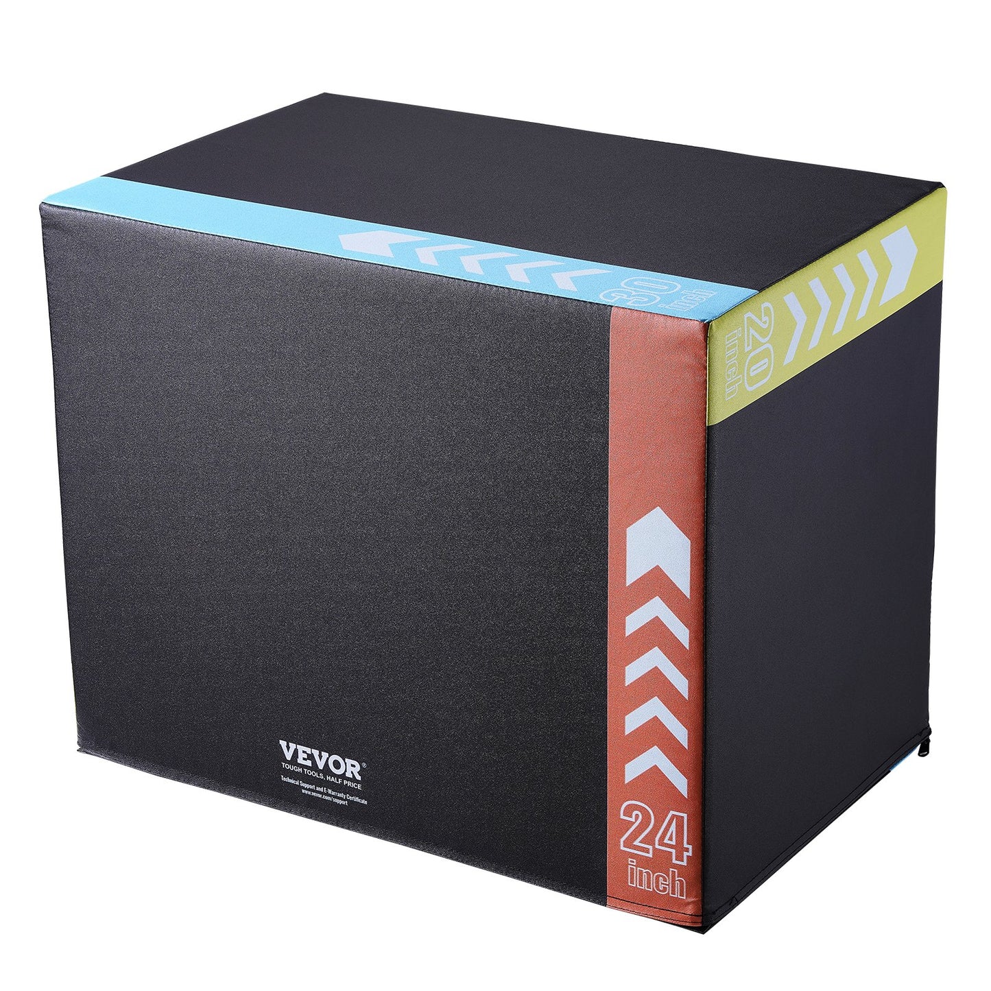 3 in 1 Plyometric Jump Box, 30/24/20 Inch Foam Plyo Box, Platform & Jumping Agility Box, Anti-Slip Fitness Exercise Step Up Box for Home Gym Training, Conditioning Strength Training, Black