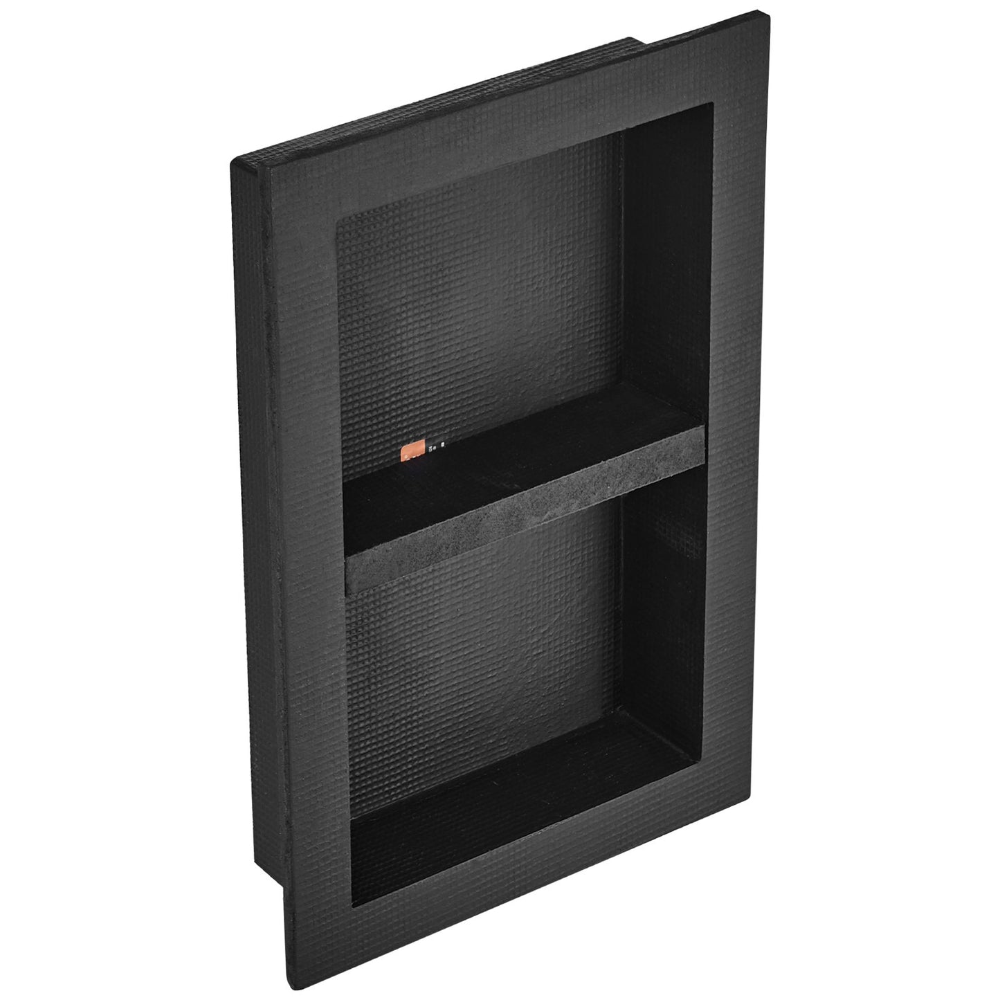Shower Niche Ready for Tile 40.64 x 60.96 cm, 16 x 24 inch Double Shelf Organizer, Square Corners Wall-inserted Niche Recessed, Sealed Protection Modern Soap Storage Niche for Shower Bathroom, Black